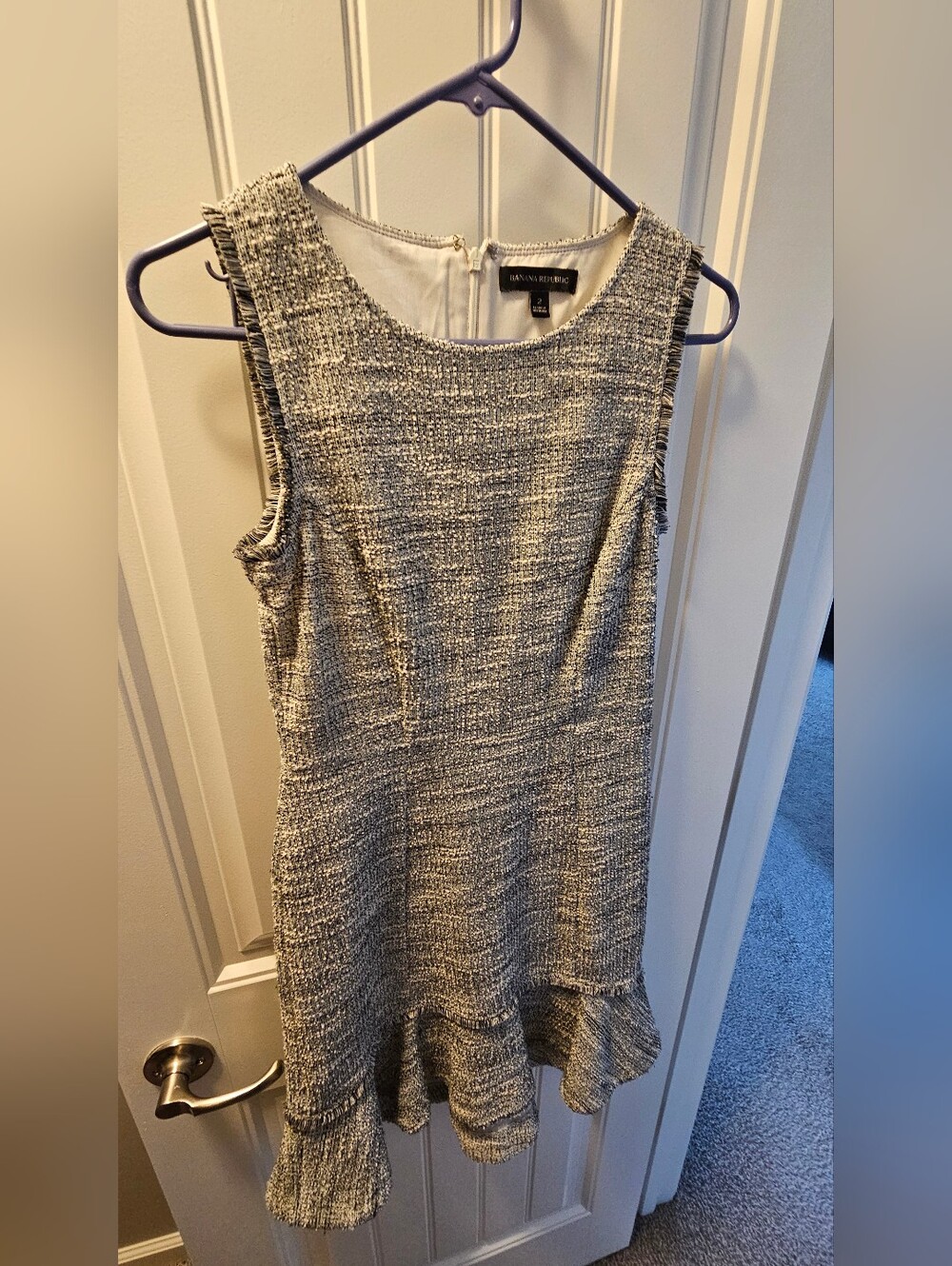 Banana Republic Black and White Tweed Sheath Dress